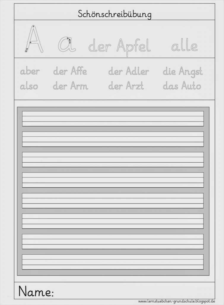 1 Klasse Schreiben Lernen Vorlagen Schön Lernstübchen
