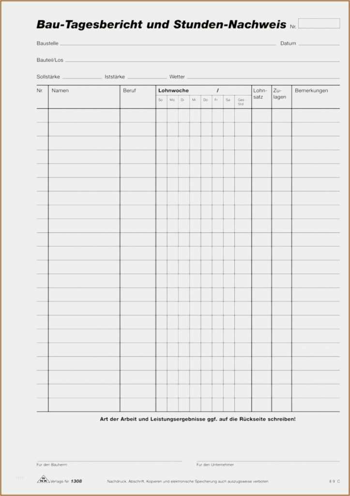 Bau Tagesbericht Vorlage Pdf Luxus 20 Tagesbericht Vorlage Vorlagen123