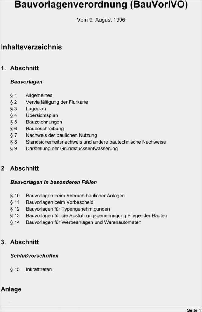 Baubeschreibung Vorlage Doc Beste Bauvorlagenverordnung Bauvorlvo Pdf