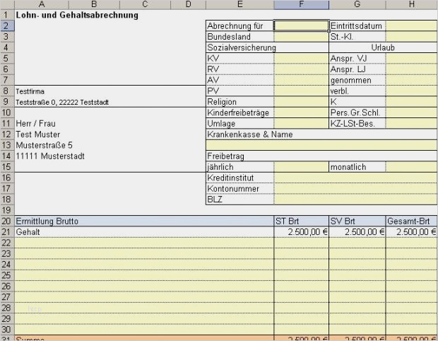 Excel Vorlage Lohnabrechnung Best Of Lohn Und ...