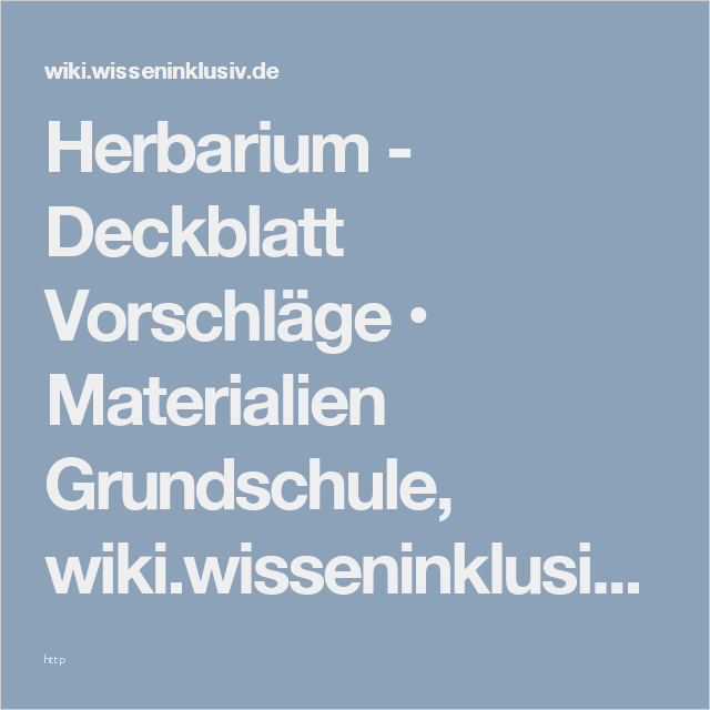 Herbarium Vorlage Zum Ausdrucken Grundschule