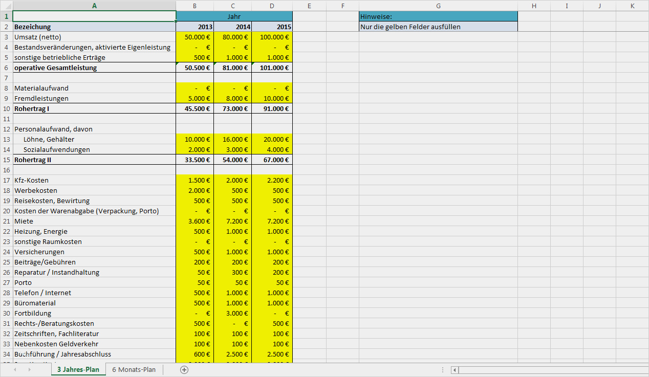 Nachweis Eigensicherheit Vorlage Excel Bewundernswert Excel Vorlage Rentabilitätsplanung ...