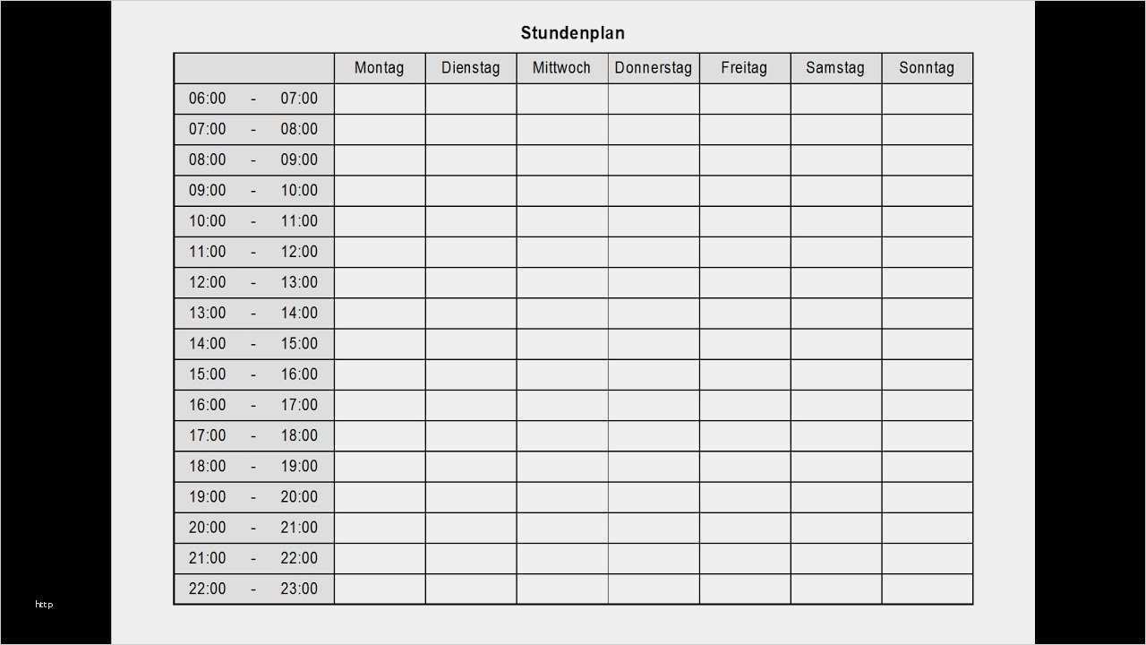 Stundenplan Uni Vorlage Excel Großartig Stundenplan Tagesplan